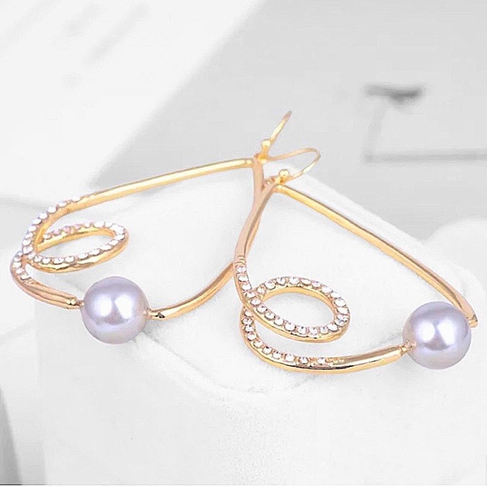 ALEXIS BITTAR Geometry Pattern Lines Gray Pearl Generous Earrings